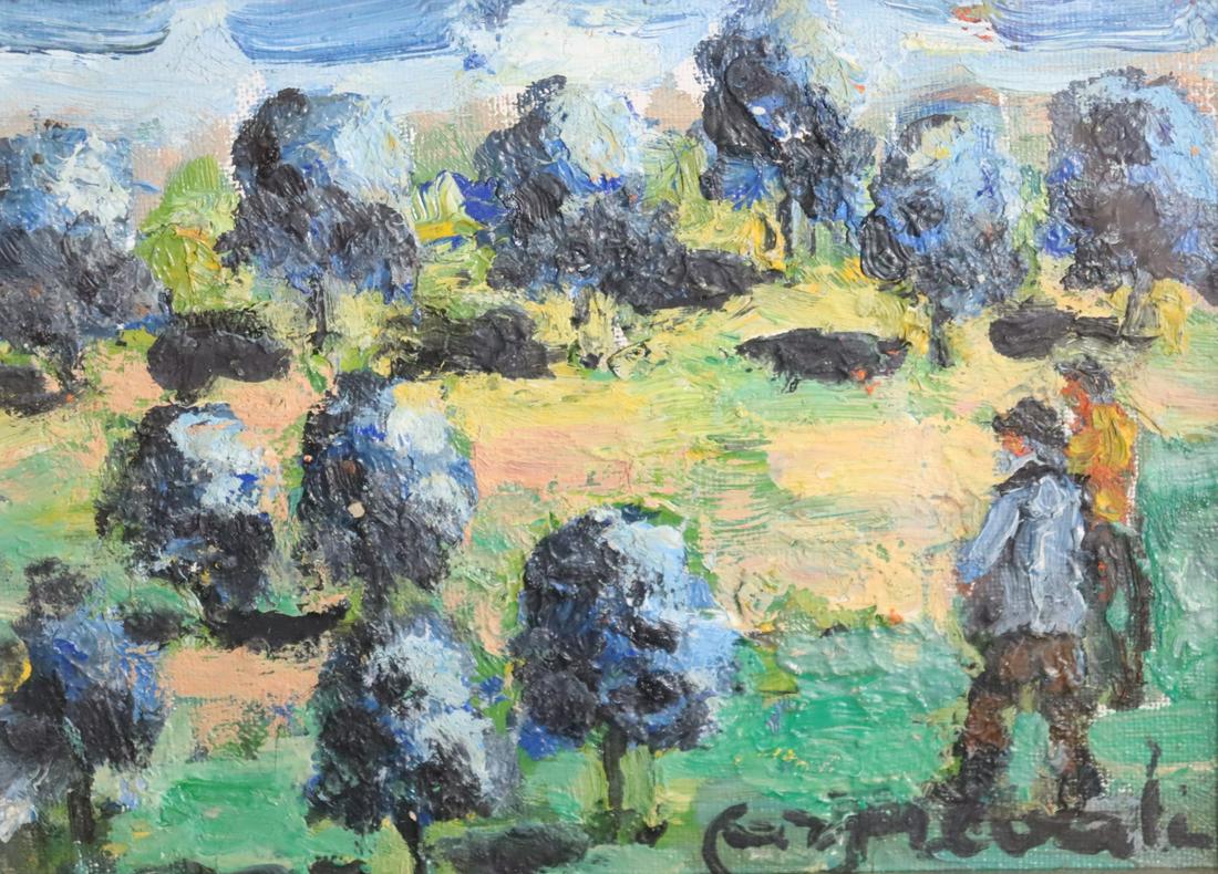 ILLEGIBLY. Signed Oil On Paper . (1 of 3)