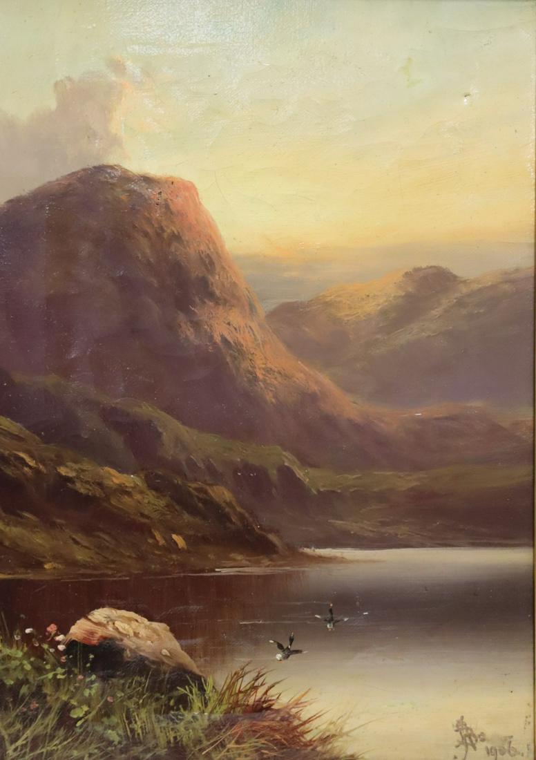 A.B. Signed And Dated Oil On Canvas Lake Scene (1 of 4)