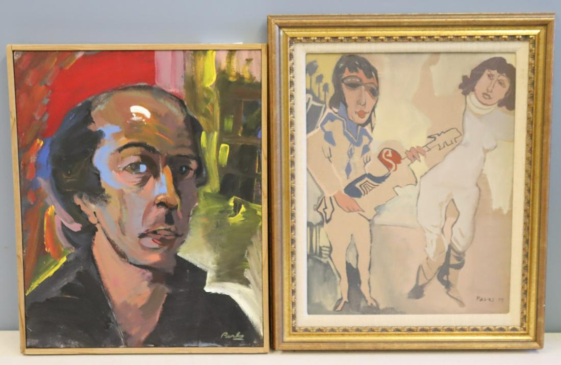 2 Oils On Canvas Signed Parks. (1 of 6)