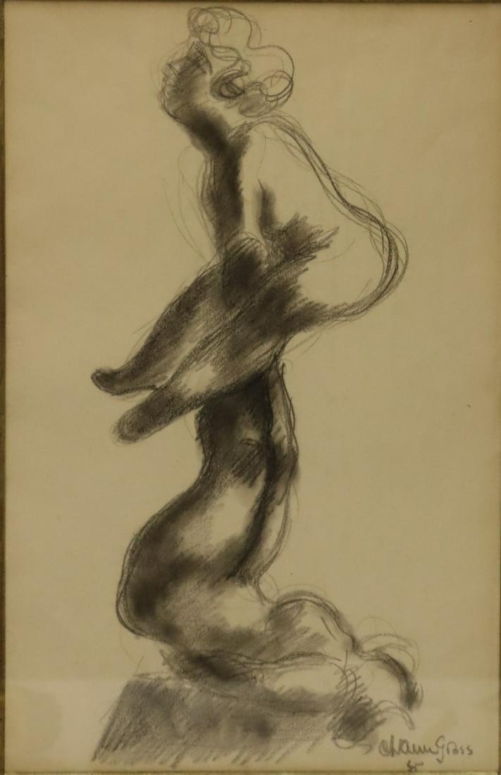 Chaim Gross Signed Crayon Drawing (1 of 4)