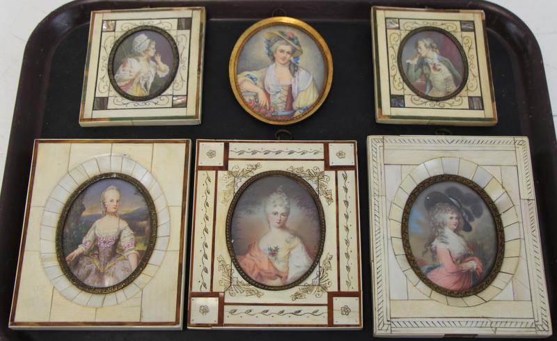 GROUPING OF 6 PORTRAIT MINIATURES. (1 of 8)