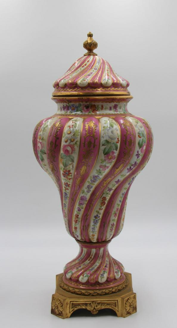 Sevres Bronze Mounted Porcelain Lidded Urn. (1 of 7)