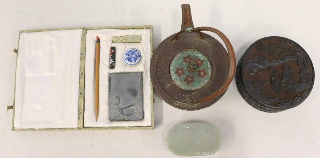 Antique Chinese Kettle, Porcelain Celadon Lamp, (1 of 16)