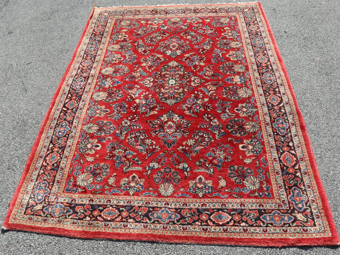 Vintage And Finely Hand Woven Sarouk Carpet. (1 of 4)