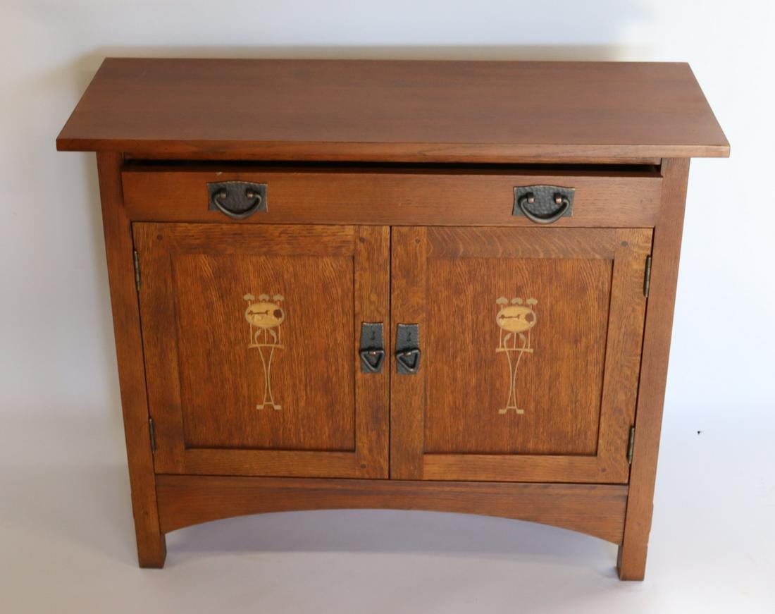 Stickley Audi Inlaid Oak Server. (1 of 6)