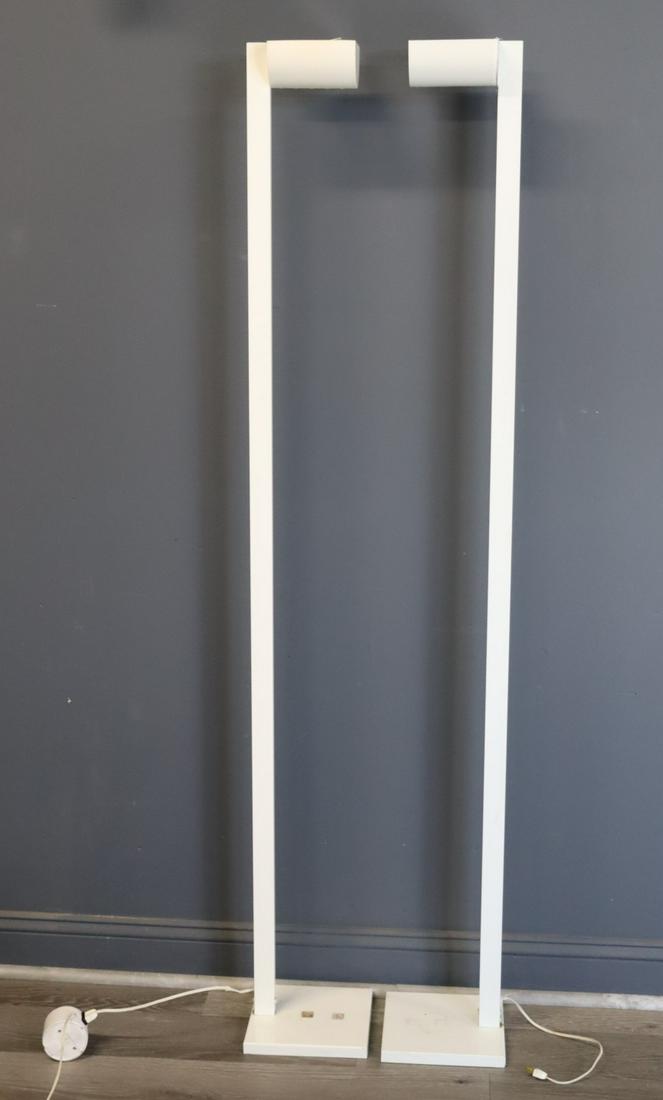 Midcentury Pair of Enameled Metal Standing Lamps (1 of 5)