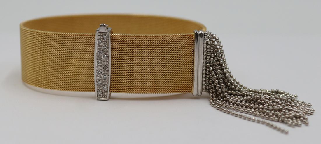 JEWELRY. Italian 14kt Gold and Diamond Bracelet. (1 of 10)