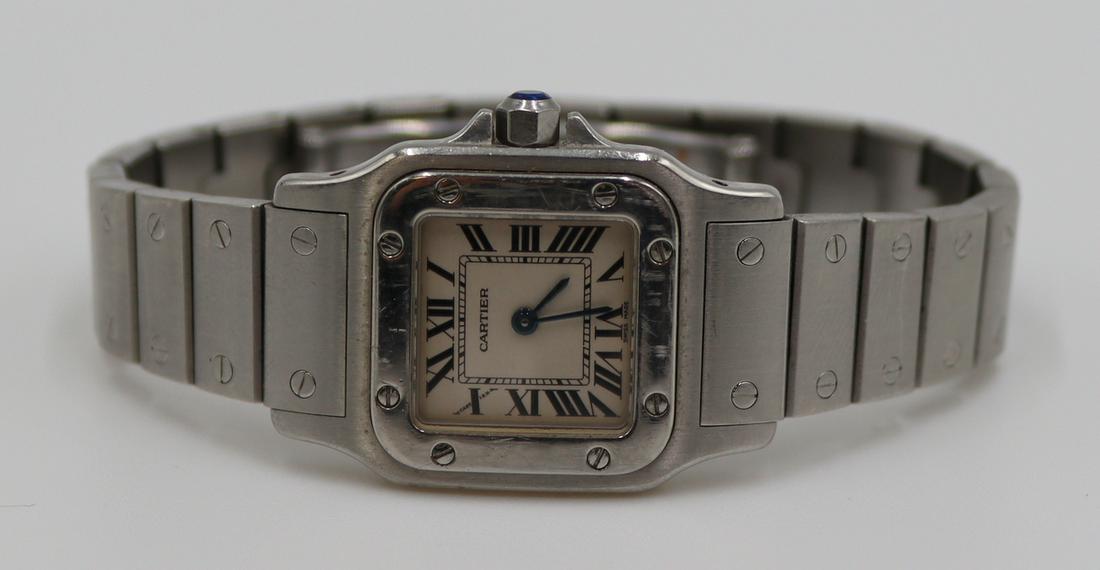 JEWELRY. Ladies Cartier Stainless Santos Watch. (1 of 12)