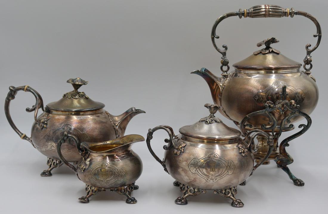 SILVERPLATE. (4) Pc Christofle Silverplate Tea Set (1 of 20)