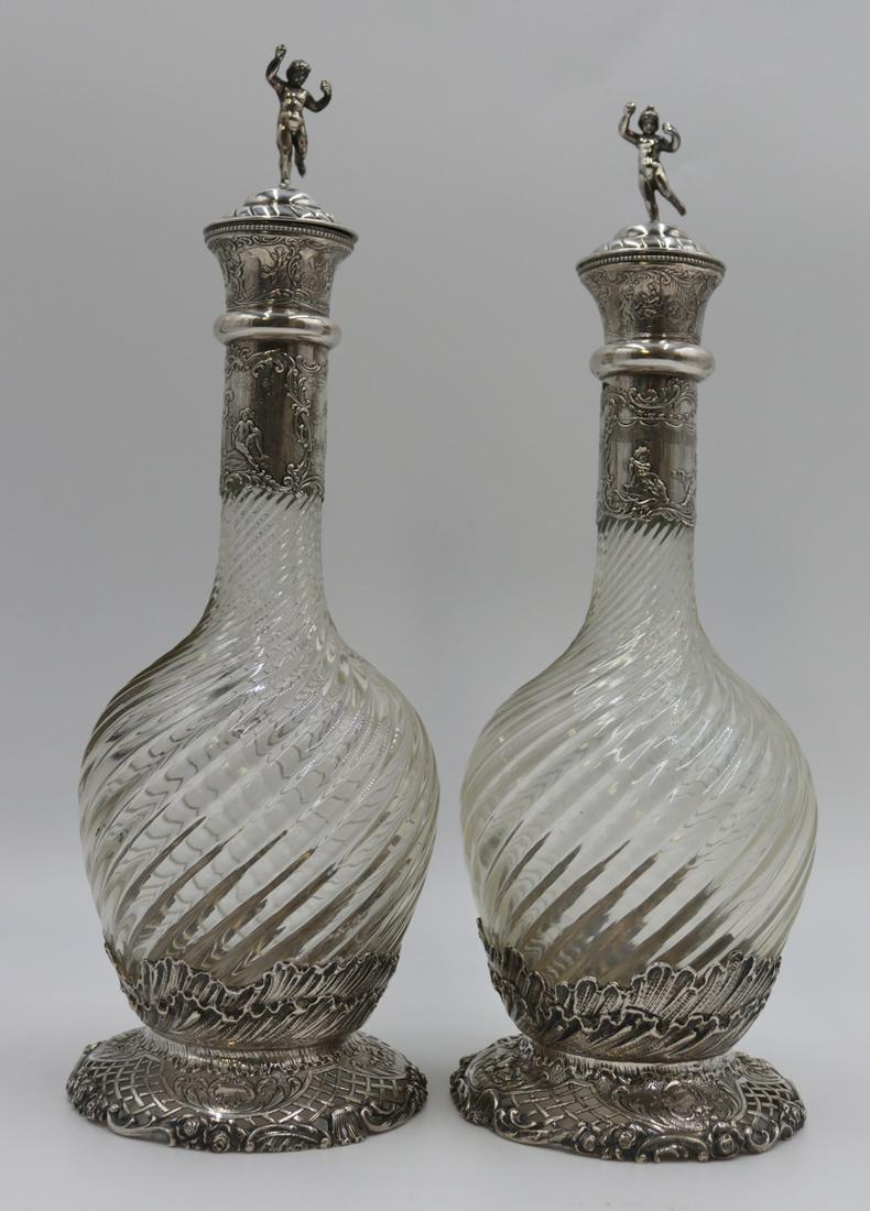 SILVER. Pair of German .800 Silver Mounted Claret (1 of 14)