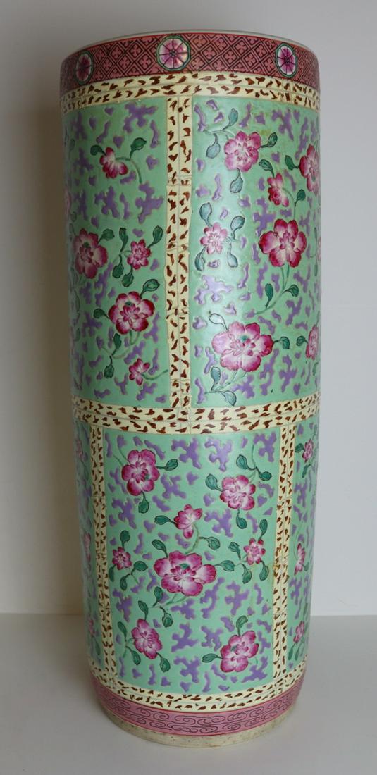 Chinese Enamel Decorated Umbrella Stand. (1 of 8)