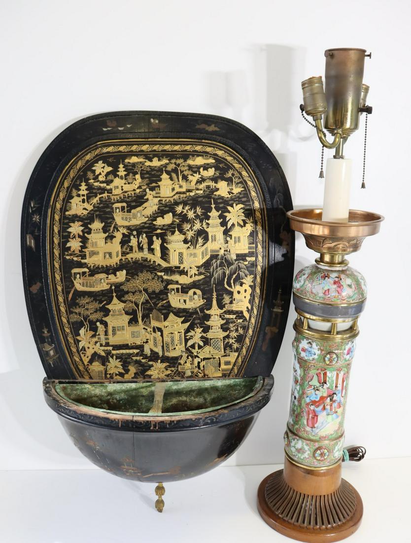Antique Chinoiserie Decorated Planter Together A (1 of 10)