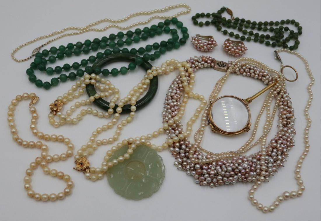 JEWELRY. Assorted Grouping of Pearls, Jade and (1 of 12)