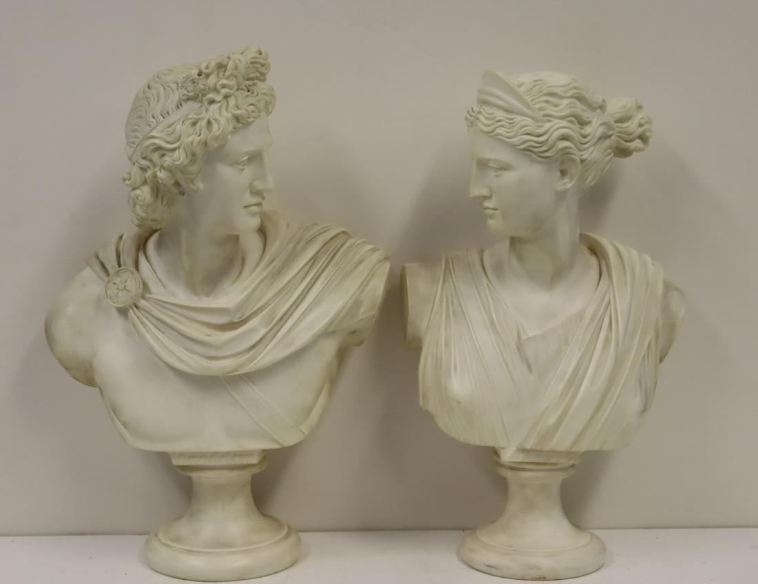Pair Of Composition Busts (1 of 6)