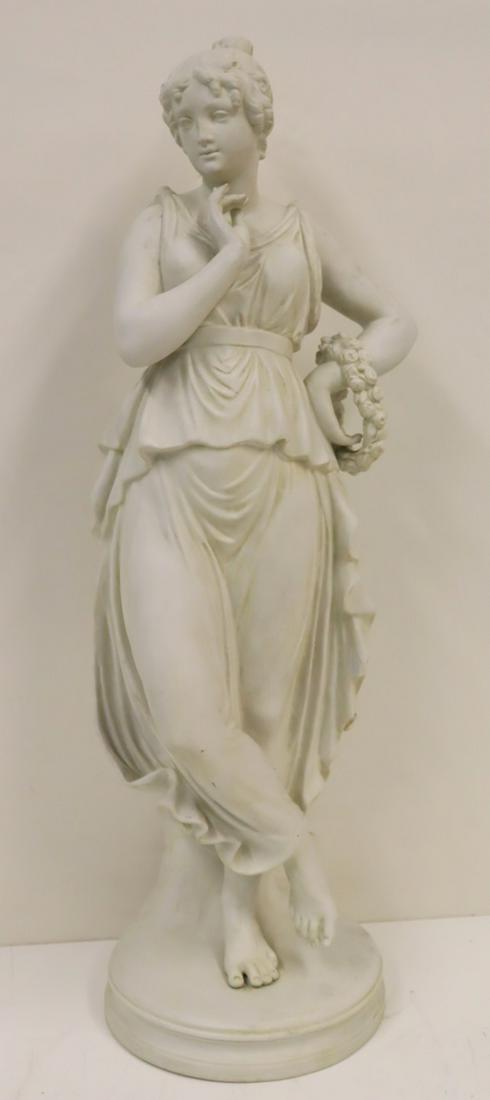 Signed Parian Porcelain Figure Of A Beauty. (1 of 9)