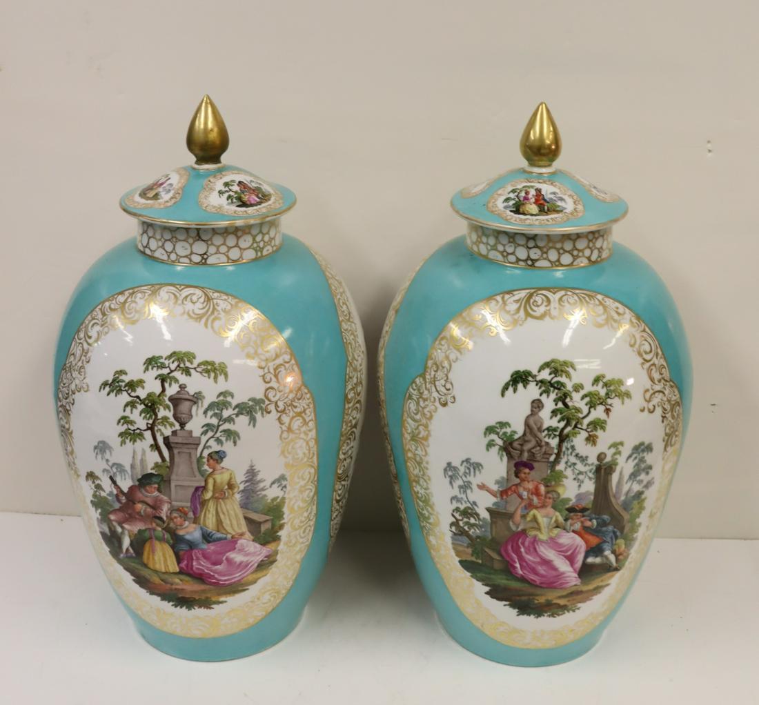 SEVRES Style Pair Of Large Porcelain Lidded Urns (1 of 11)