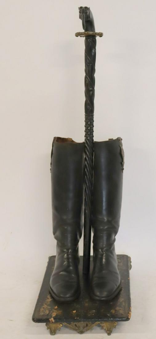 Victorian Boot form Cane Holder With Elephant (1 of 8)