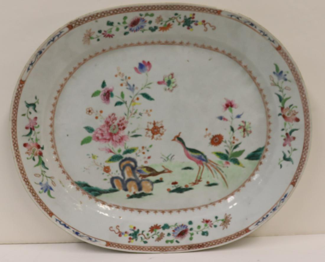 Antique Famille Rose Export Porcelain Platter. (1 of 4)