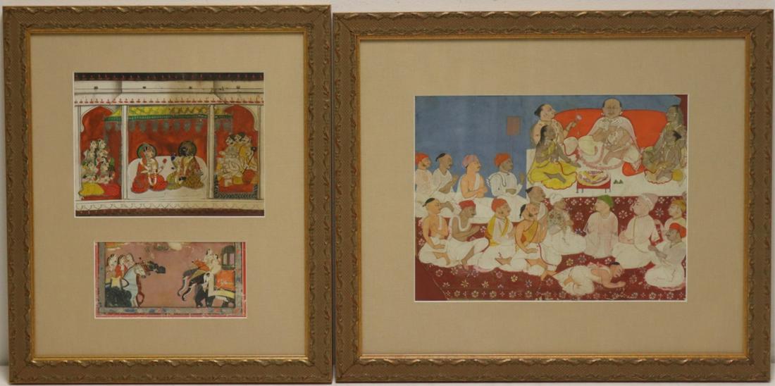 (2) Framed Indian Gouaches. (1 of 16)