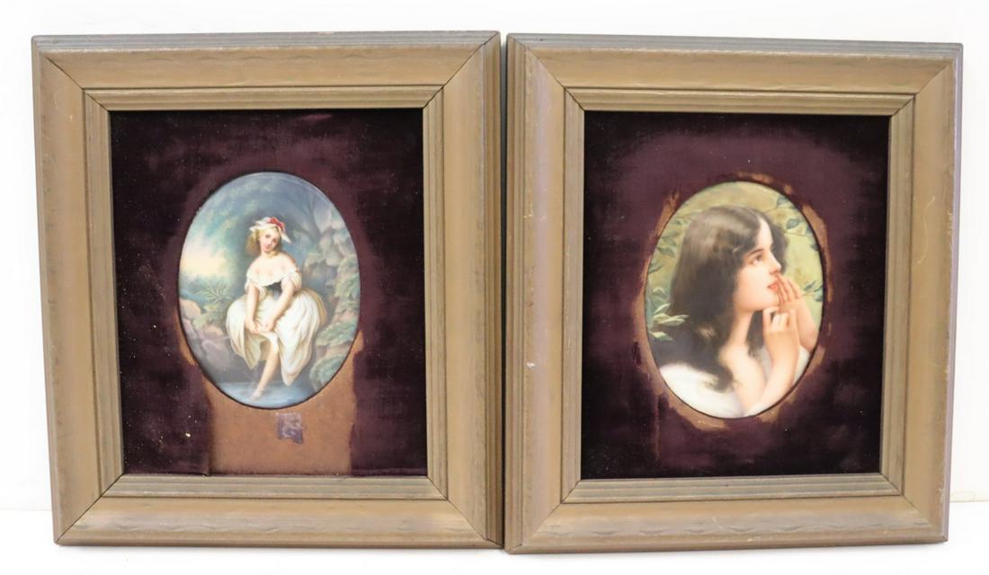 2 KPM Style German Porcelain Plaques. (1 of 6)