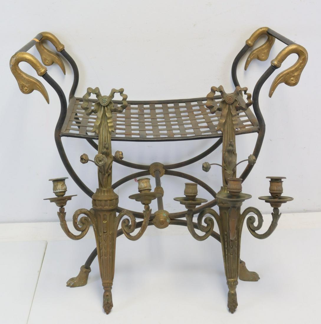 A Pair Of Bronze Ribbon Form Sconces Together (1 of 10)