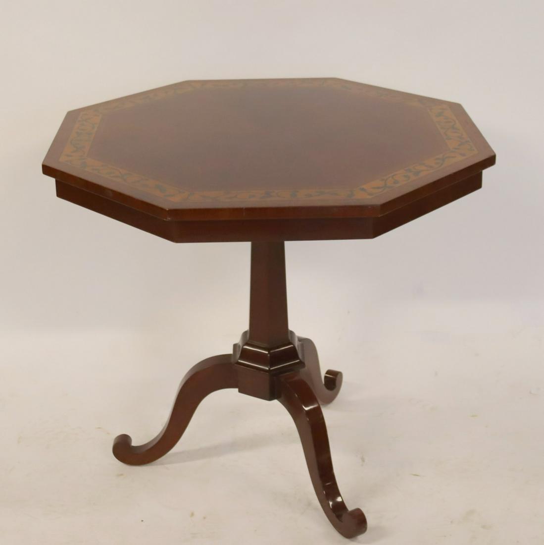 Kindel Signed Mahogany Banded Center Table (1 of 5)