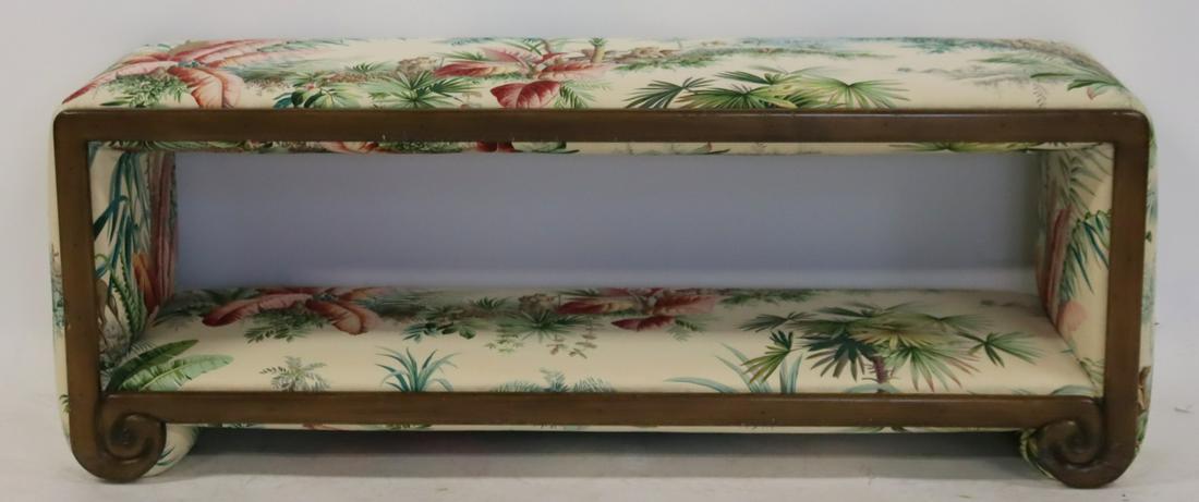Antique Asian Style Upholstered Bench. (1 of 9)