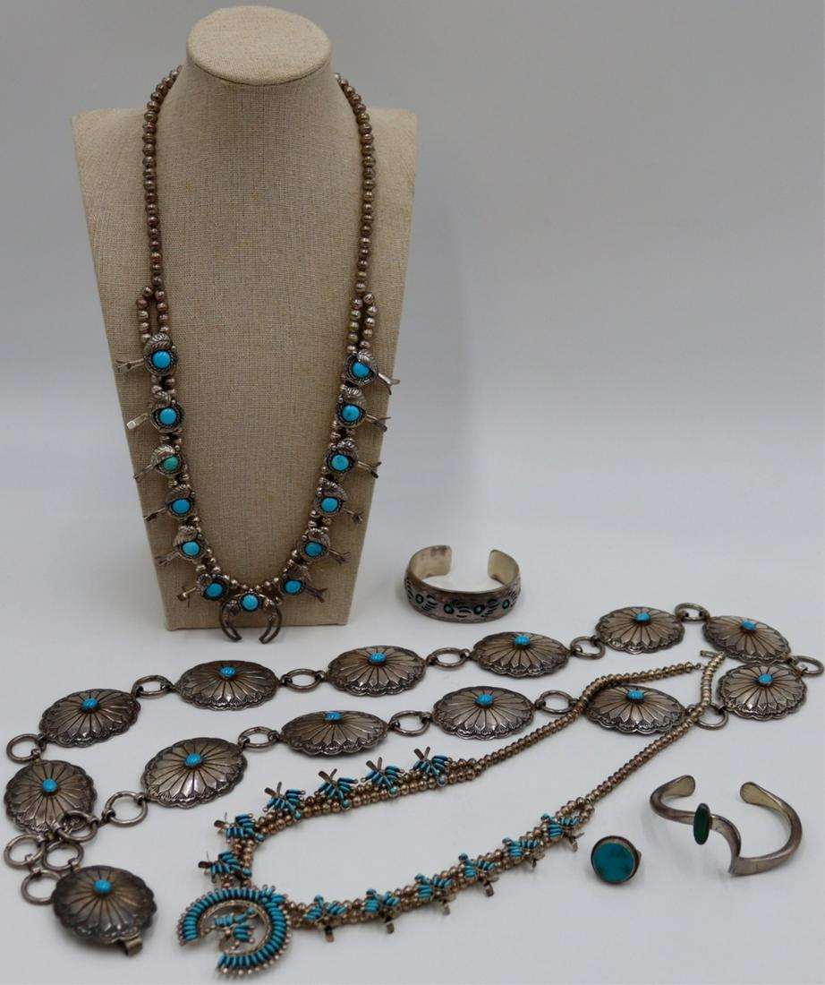 JEWELRY. Assorted Silver Southwest Jewelry Group. (1 of 16)