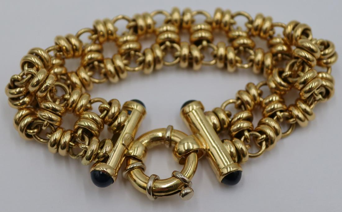 JEWELRY. Italian 18kt Gold and Sapphire Bracelet. (1 of 9)