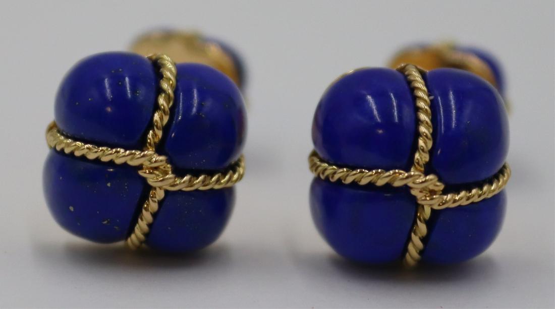 JEWELRY. Pair of Verdura 18kt Gold and Lapis (1 of 5)