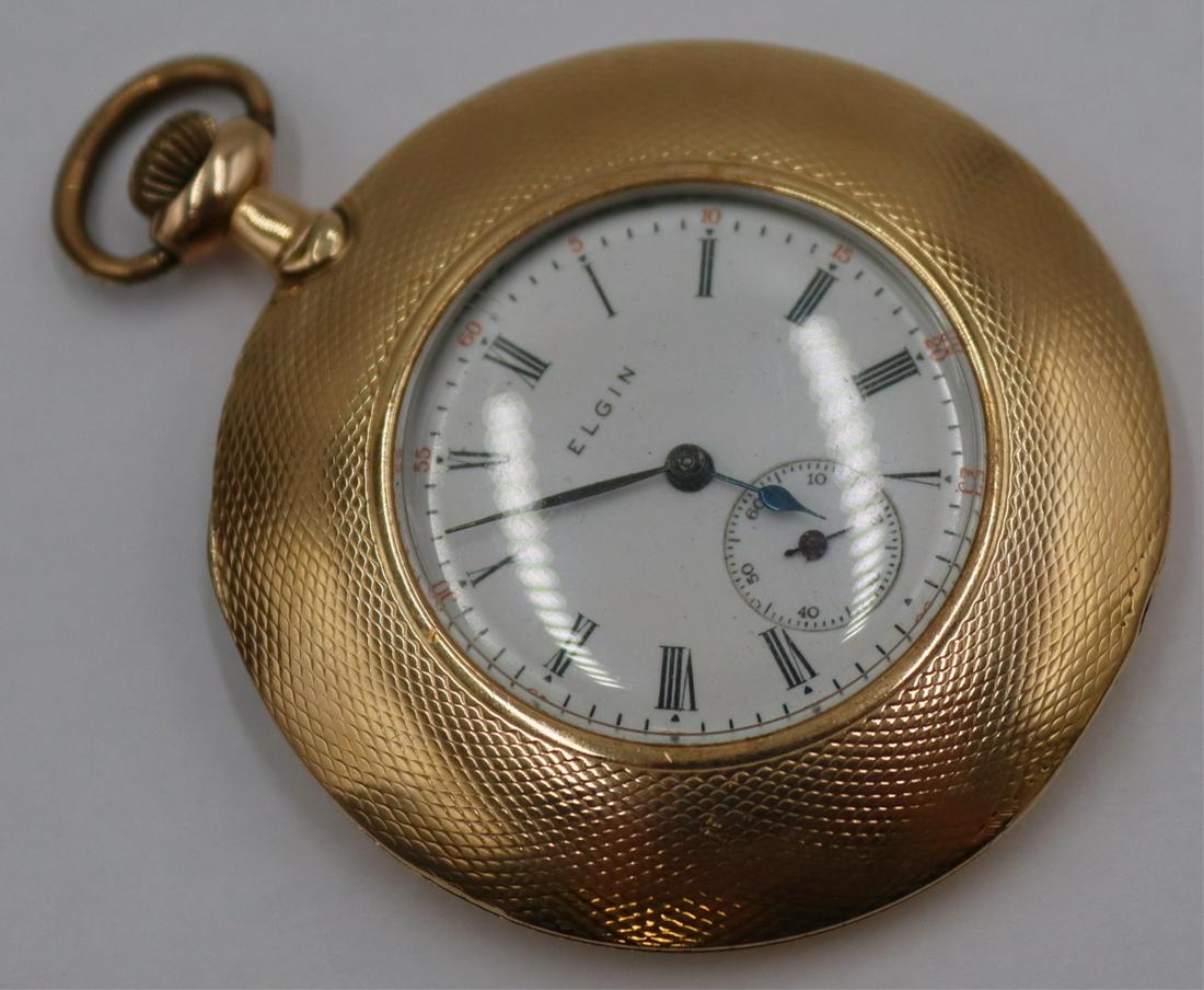 JEWELRY. Elgin 14kt Gold Pocket Watch. (1 of 6)