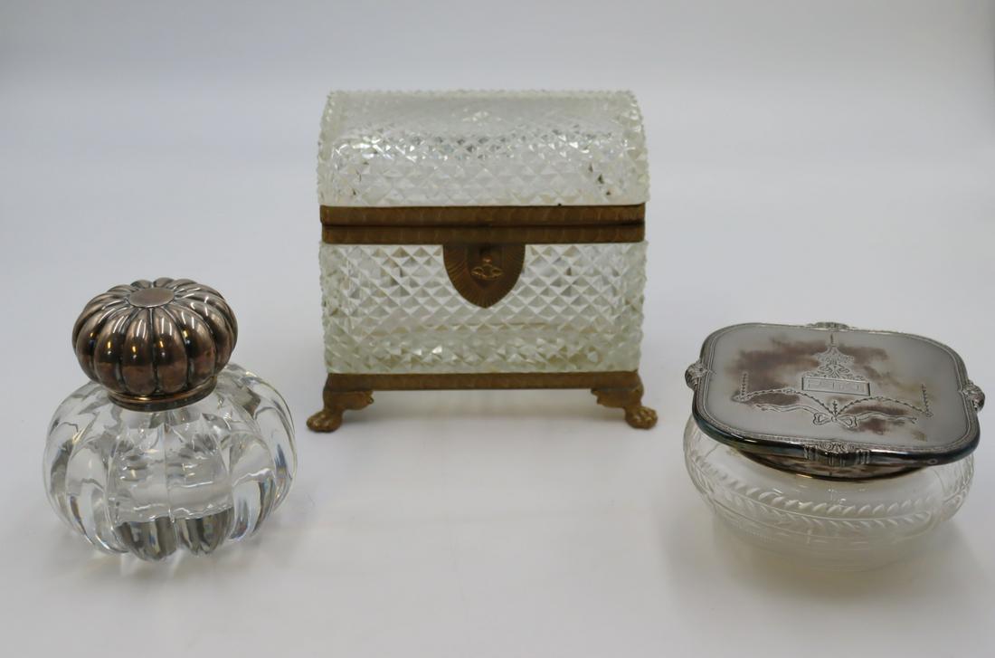 Baccarat Quality Cut Glass Dome Top Vanity Box (1 of 12)