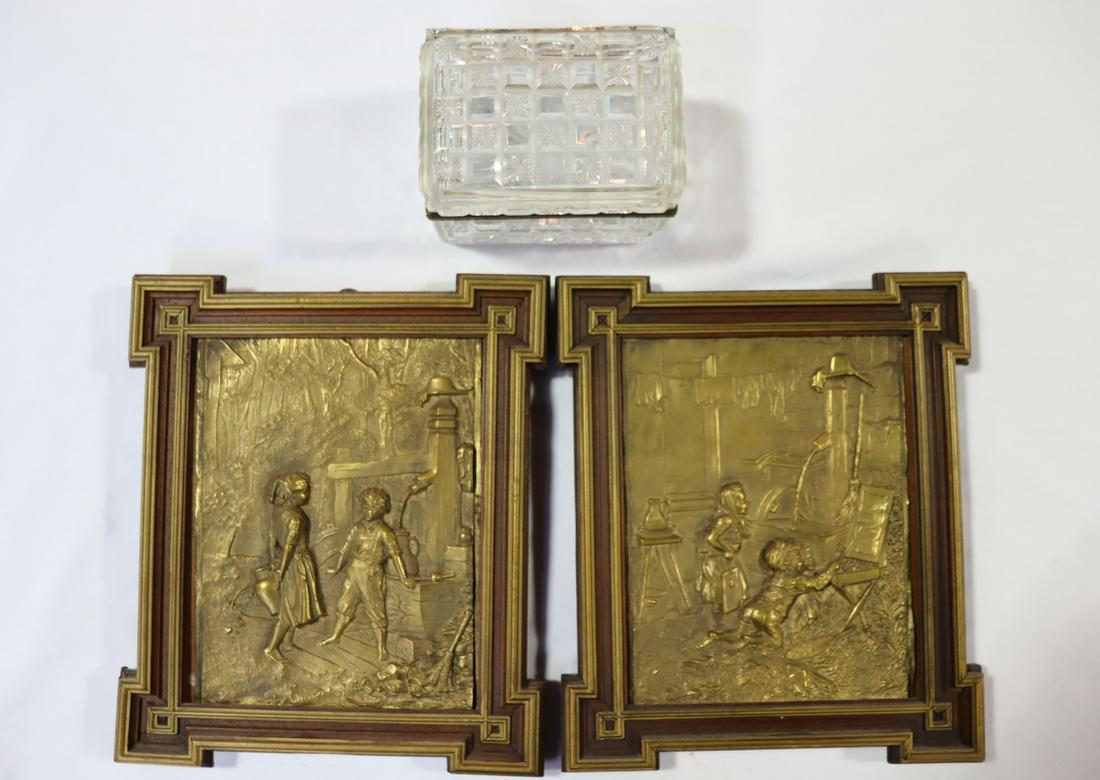 2 Antique framed Brass Reliefs Together With A (1 of 11)