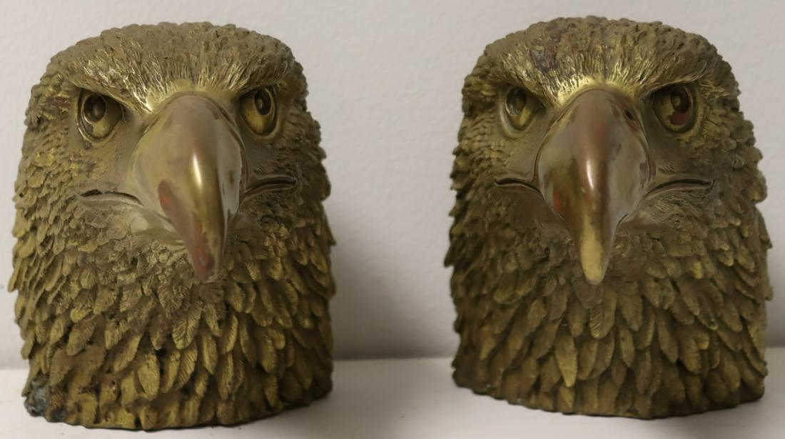 A Pair Of Finely Executed Brass Eagle Heads. (1 of 7)