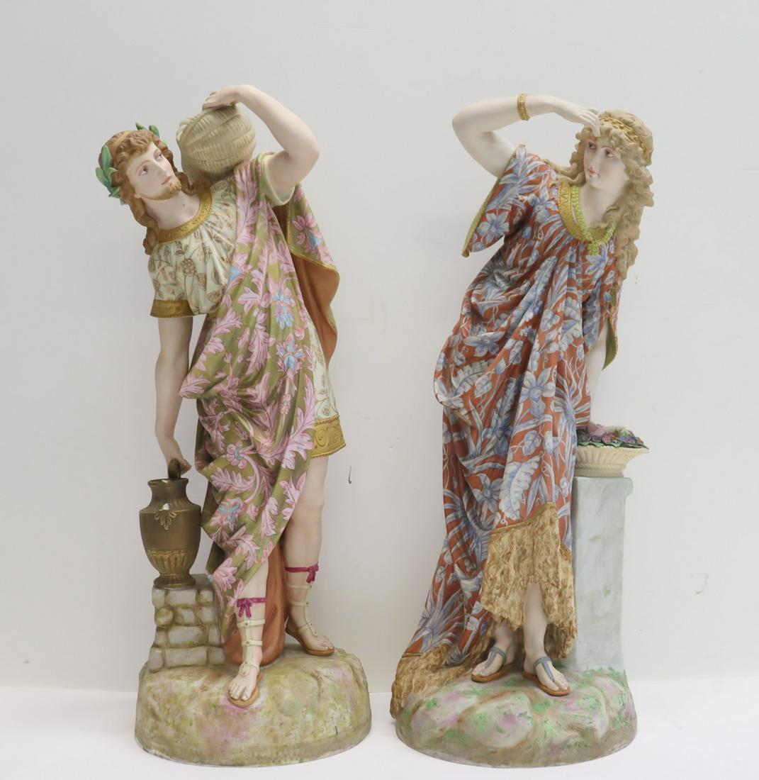 A Large And Impressive Pair Of Porcelain Figures. (1 of 20)