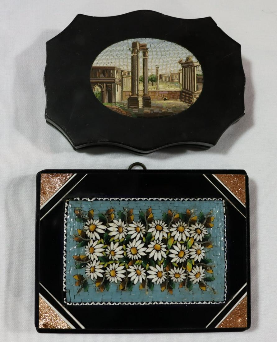 2 Antique Micromosaic Plaques. (1 of 7)