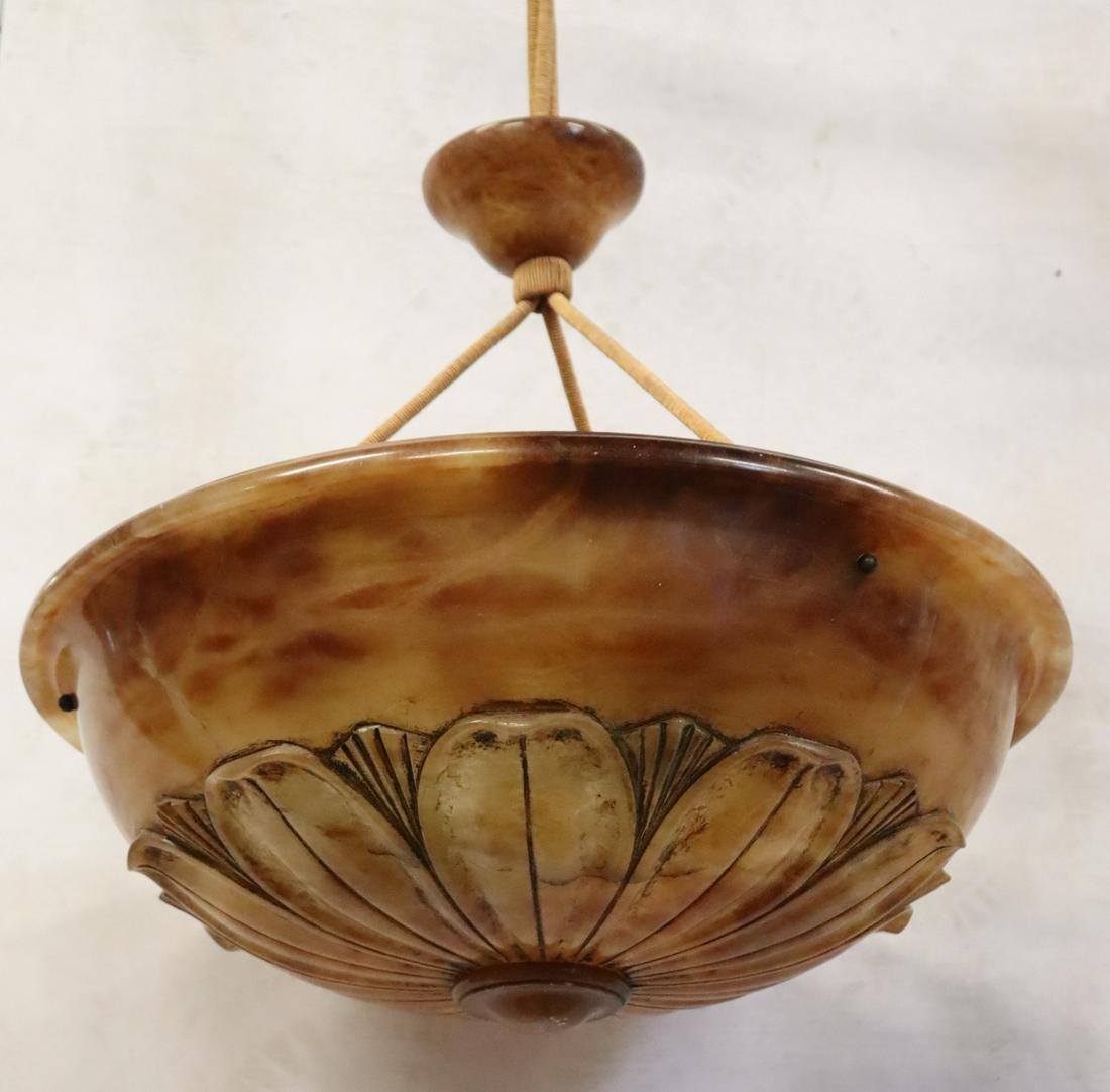 Antique & Fine Quality Carved Alabaster Chandelier (1 of 6)