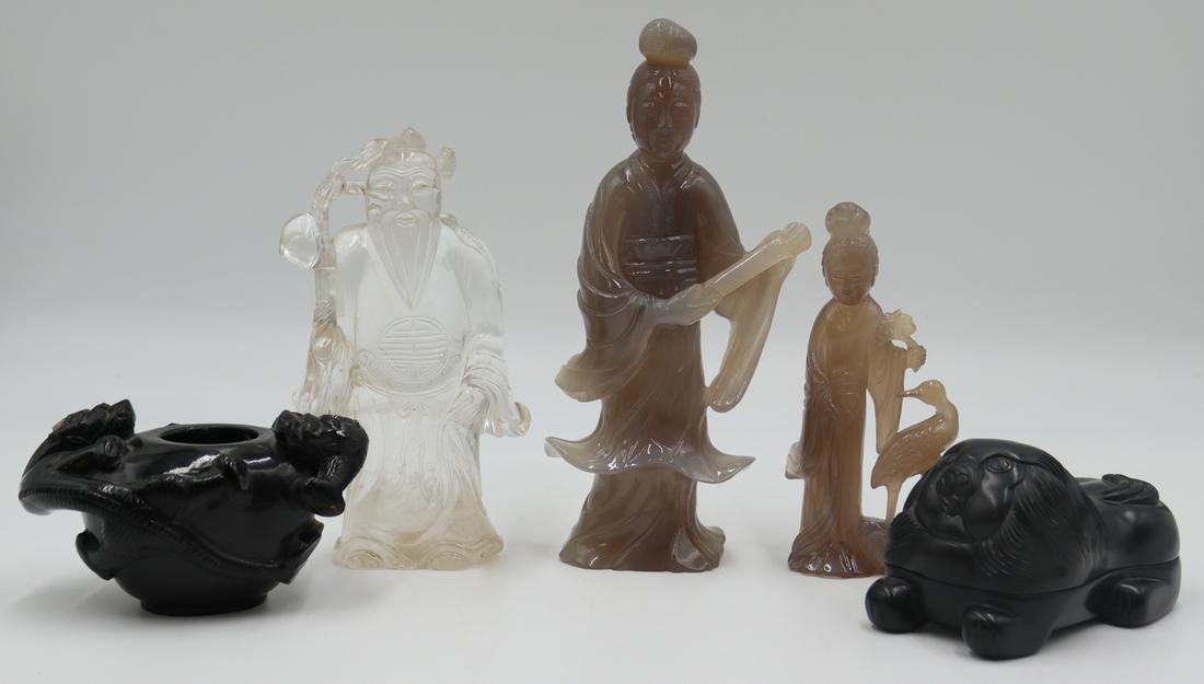 Grouping of (5) Carved Asian Figures. (1 of 12)