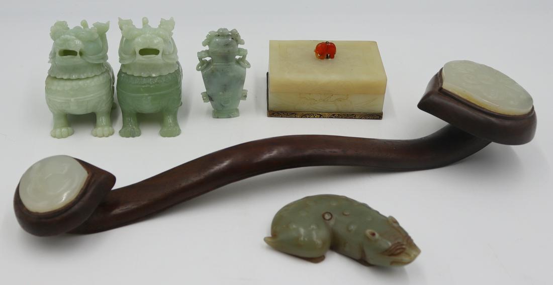6 pc. Asian Jade and Jadeite Grouping. (1 of 14)