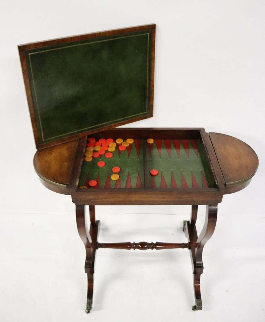 Antique Mahogany Leathertop Games Table (1 of 8)