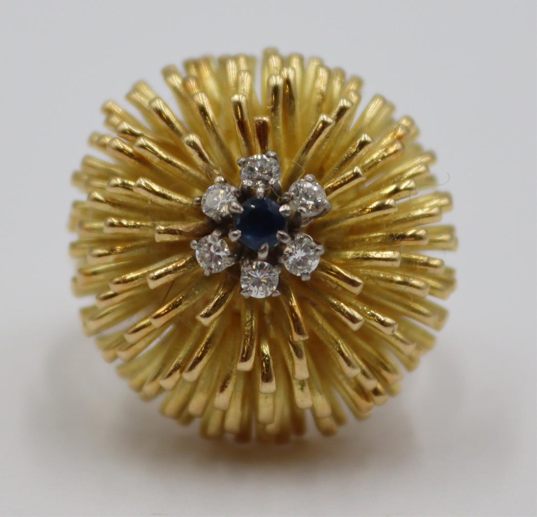 JEWELRY. 18kt Gold, Sapphire and Diamond Ring. (1 of 6)