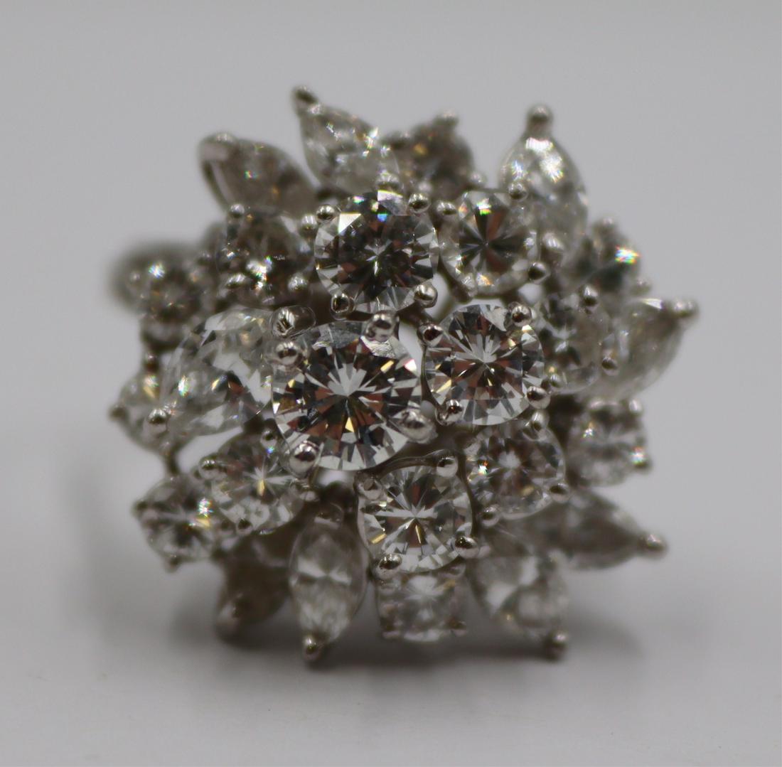 JEWELRY. Platinum and Diamond Cluster Ring. (1 of 8)