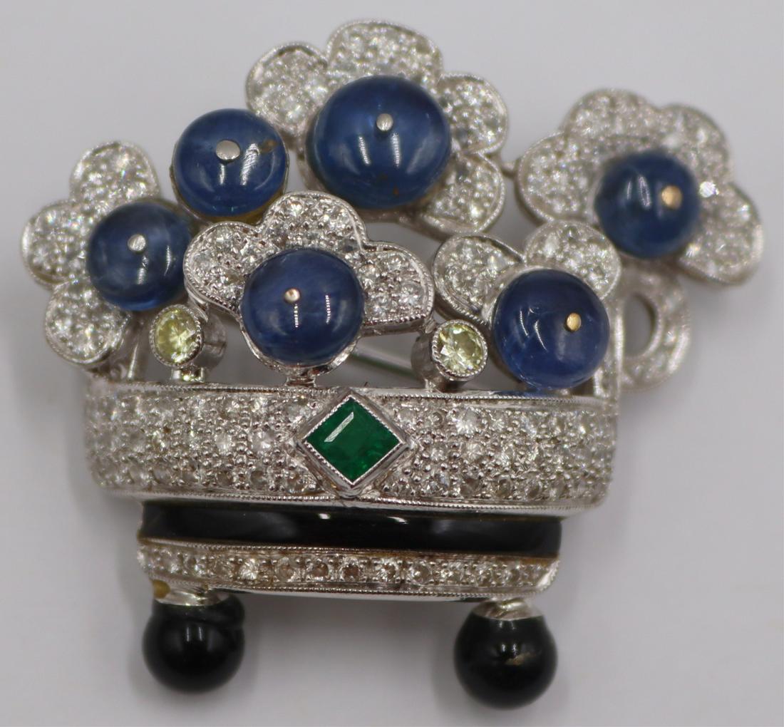 JEWELRY. Art Deco 18kt Gold, Diamond, Emerald, (1 of 14)