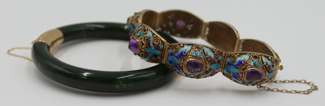 JEWELRY. Asian Gold and Silver Jewelry Grouping. (1 of 13)