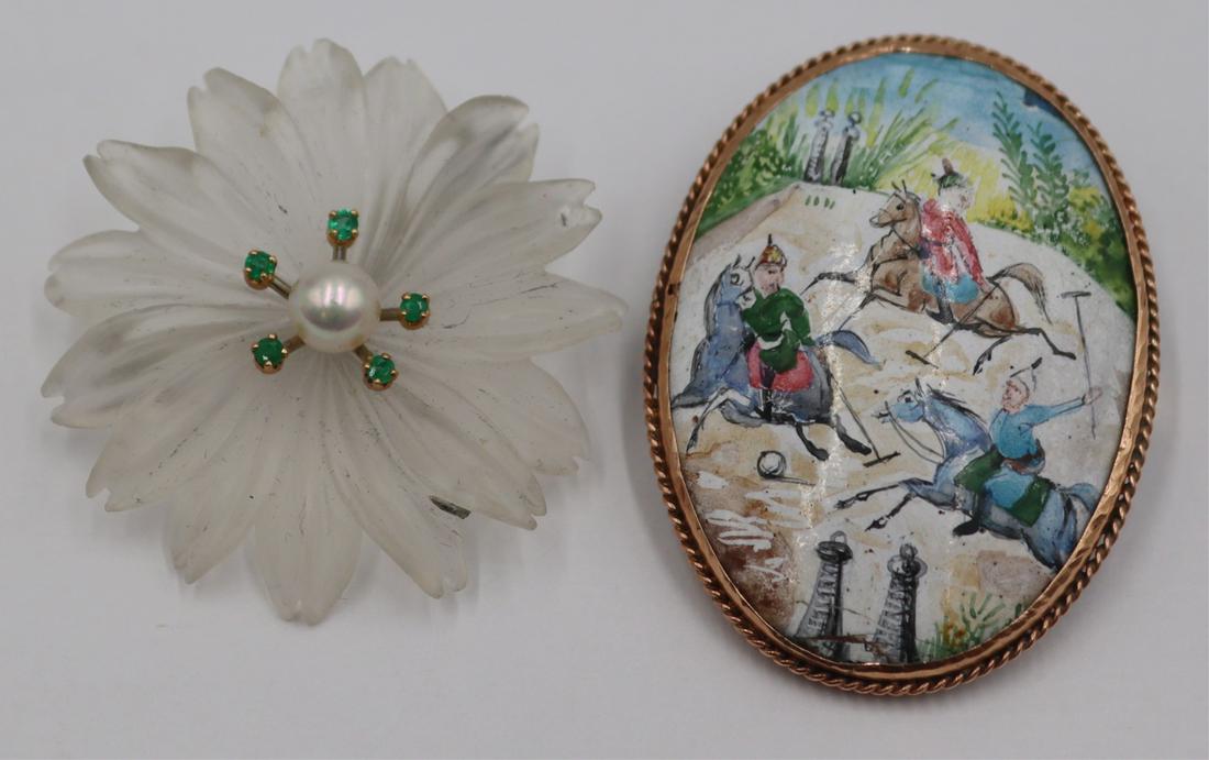 JEWELRY. 14kt Gold Brooch Grouping. (1 of 10)