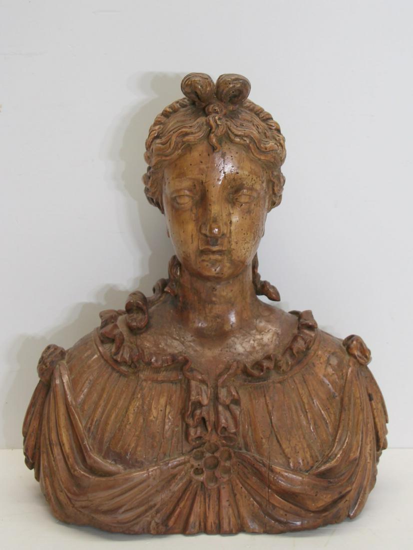 Antique Continental Carved Bust Of A Beauty. (1 of 9)