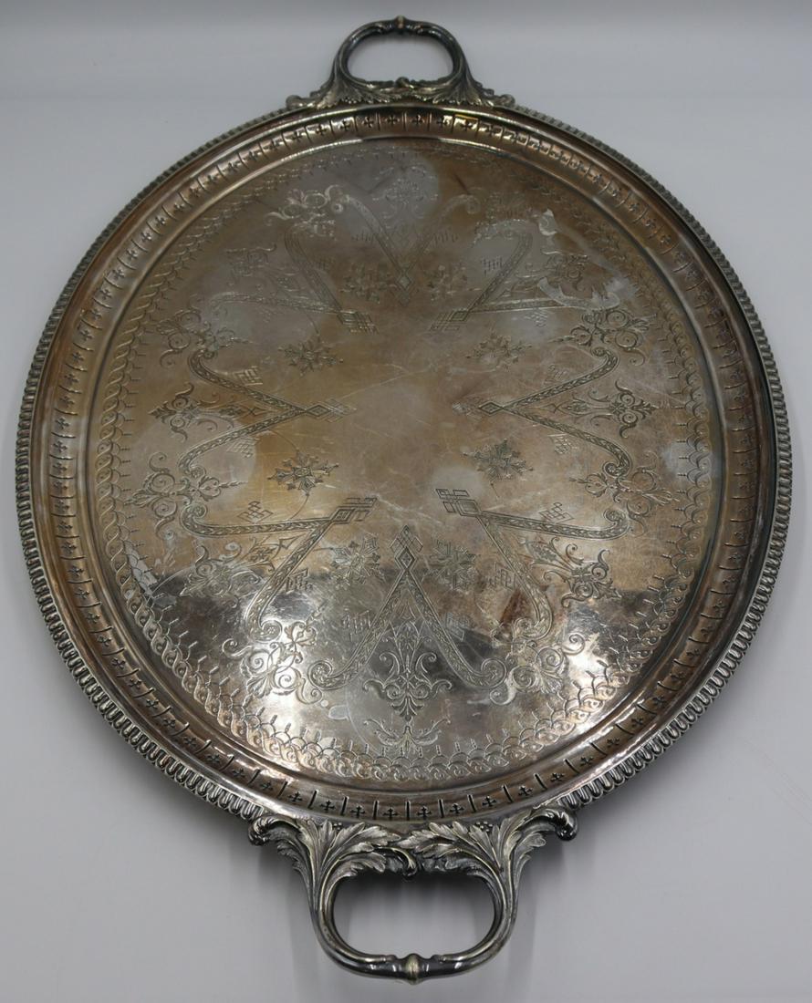 SILVERPLATE. English Silverplated Teapot & Tray. (1 of 7)