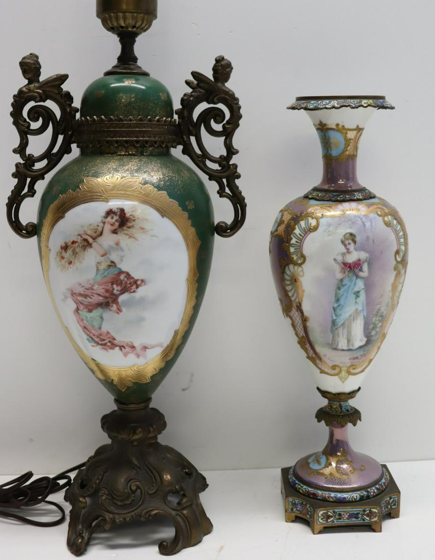 2 Sevres Style Porcelain Urns. (1 of 11)
