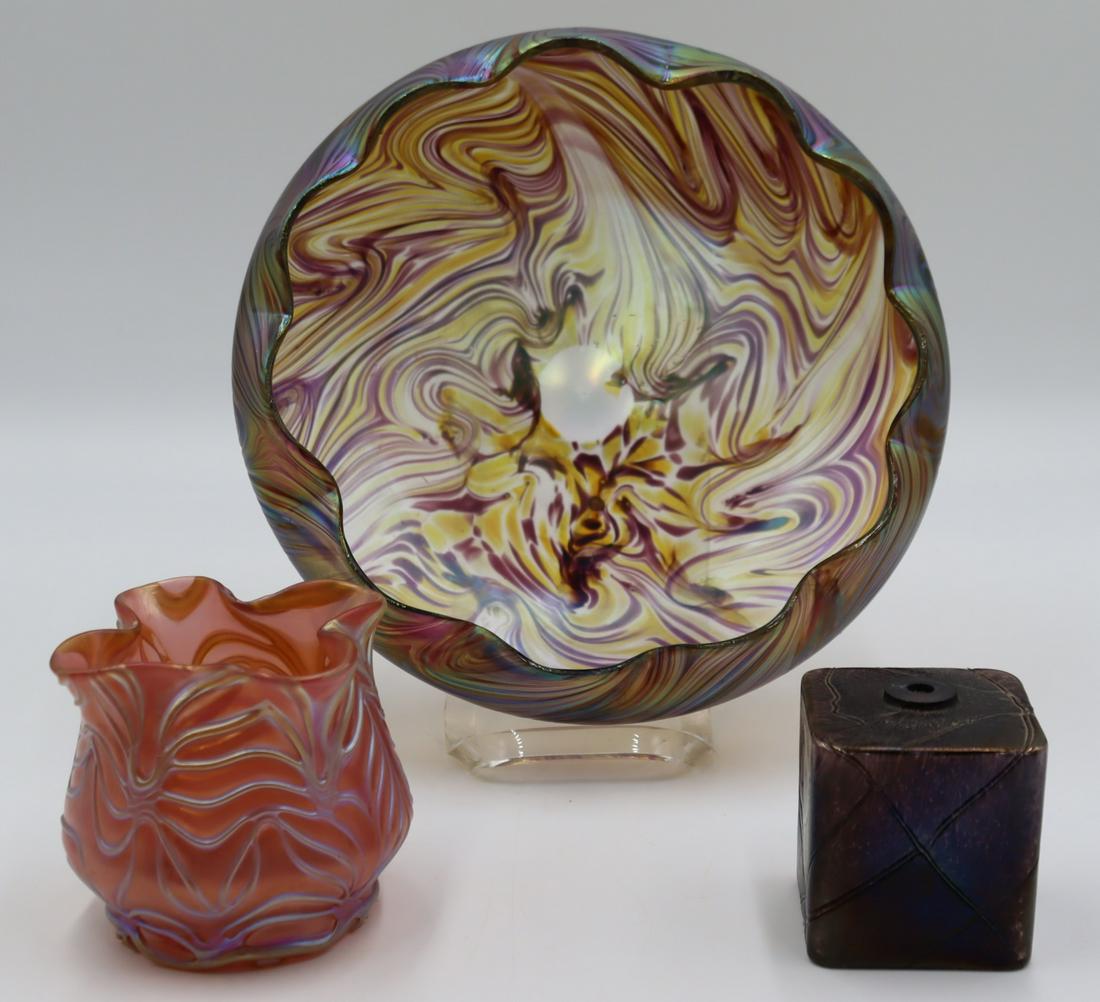 Lot Of 3 Antique Favrille Glass Cabinet Items. (1 of 12)