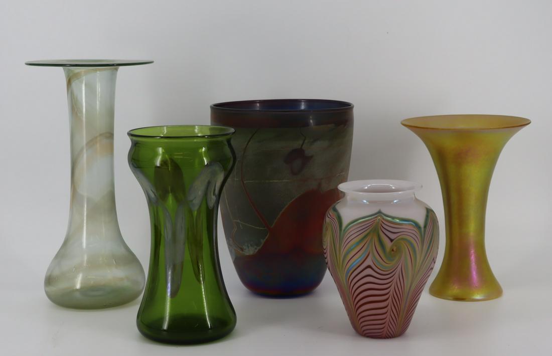 Lot Vintage Art Glass Cabinet Vases (1 of 13)